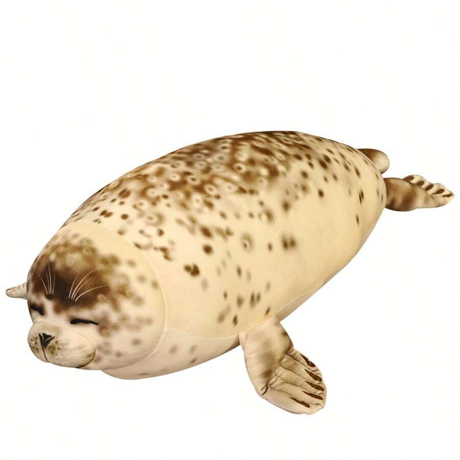 35cm 真實感海豹毛絨娃娃，海獅造型，海洋動物毛絨娃娃，水族館海洋動物毛絨枕頭，聖誕裝飾 - 彩色 - 查看 1