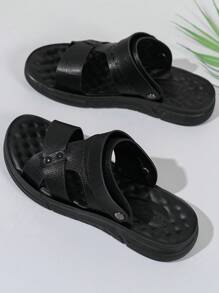 Men's Sandals Summer New High-End Casual Sandals Non-Slip Wear-Resistant Soft Bottom Open Toe Slippers, Dual-Use Outdoor Anti-Slip Breathable Waterproof Beach Shoes - Black - View 2