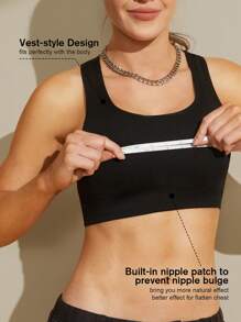 1pc Women Minimalist Seamless Sports Bra Shaping Top, Enhancing Bust, Smooth & Comfortable