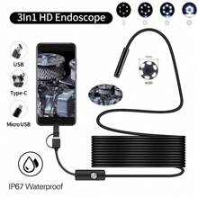 Caméra d'endoscope de 5,5 mm étanche IP67 avec câble souple/rigide réglable, 6 LED, convient aux téléphones Android et PC