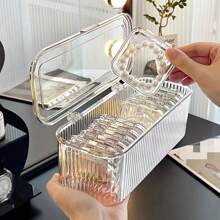 1/4/5/15pcs Transparent Lid Storage Box, For Keeping Nail Polish, Bracelets, Necklaces, Jewelry Display Case, Portable Anti-Oxidation Bracelet Box