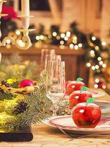 DIY Acrylic Artificial Red Apple Gift Box, Party Favor Candy Box, Creative Wedding And Christmas Red Apple Shaped Container Box For Valentine's Day ,Teacher's Gift ,Suitable For Festivals, Halloween, Christmas, Weddings, Birthday Party, Party Supplies - Red - View 5