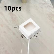 5pcs/10pcs Mini Clear Window Paper Boxes, White Cardboard Boxes With Lids, Suitable For Cookies, Soaps, Proposal, Candies, Wedding, Birthday, Party, Gift, Bridesmaid, Graduation, Easter, Mother's Day - Paper - View 10