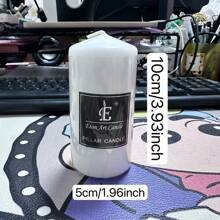 5厘米直径白色圆柱蜡烛，无烟家具配件，装饰品，民宿和咖啡厅摄影道具，生日家居装饰蜡烛 - 白色 - 查看 10