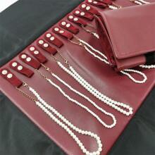 Luxury Leather Jewelry Roll Bag Exhibitor Portable Set Jewelry Carring Pouch Organizer Multi Functional Necklace Pendant Storage Bag