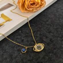 1pc Fashionable Titanium Steel Demon Eye Rhinestone Necklace, Stylish Delicate Clavicle Chain, Suitable For Women's Daily Wear