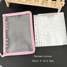 Vỏ khóa kéo kim loại Maccaron hình vòng A5, 10 chiếc túi có tay áo 1/2/4, Bộ sưu tập sách DIY - Nhiều màu - Xem 24