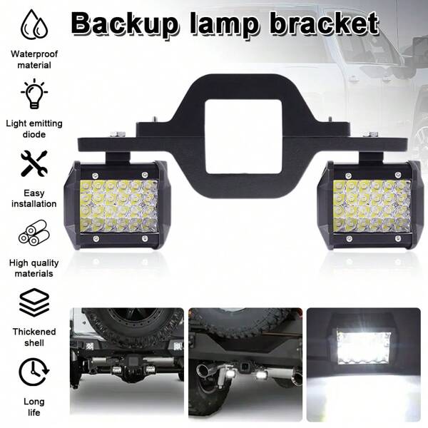 4-Inch 72W LED Pods With Tow Hitch Mounting Brackets - Ultra-Bright Reverse Lights For Pickup Trucks, ATVs, SUVs, Trailers & Boats, 12-48V, Black Housing, Easy Installation