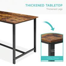 GOCAPTAIN Dining Table Set For 4, Rectangular Kitchen Table With Upholstered Bench And 2 Matching Benches, 3-Piece Set Perfect For Small Spaces, Apartments, And Studios(Rustic Brown)