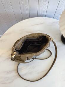 Bolso vintage, bolso de invierno, bolso de hombro de piel de PU con pliegues de moda, bolso de mano de mujer, bolso cruzado, adecuado para chicas, estudiantes, trabajadores de cuello blanco, ir al trabajo, combinación diaria, ocio, compras, viajes, regalos.