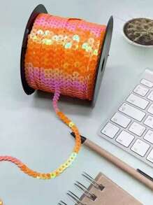 1 Cuộn, 10 Yard Ruy băng sequin 6mm, Kim tuyến tròn dẹt, Kim tuyến laser, Kim tuyến cho đồ thủ công, May vá, Phụ kiện vải, Viền kim tuyến (Thích hợp cho mặt nạ tự làm, giày dép, trang trí quần áo, trang trí tiệc, Nhiều màu sắc, Kiểu cuộn tiện lợi) - Chọn màu sắc - Xem 9