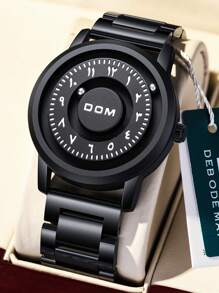 DOM 1pc Men's Watch, Advanced Technology Magnetic Waterproof Wristwatch, Mirrorless Steel Ball Arabic Numeral Scale Unique Time Display - Quartz Watches - View 16