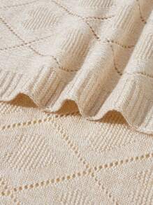 1 件装羊毛婴儿襁褓毯，带钻石和心形图案，适合所有季节