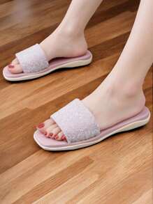 Sandalias planas con brillos, sandalias para mujeres, sandalia plana para dama.