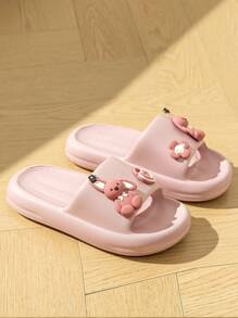 Cute Bear Ear Design Multipurpose Home Slippers - Purple - View 2