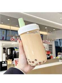 1 个大号吸管杯：透明塑料水瓶，适用于果汁、牛奶和直接饮用 - 彩色 - 查看 6