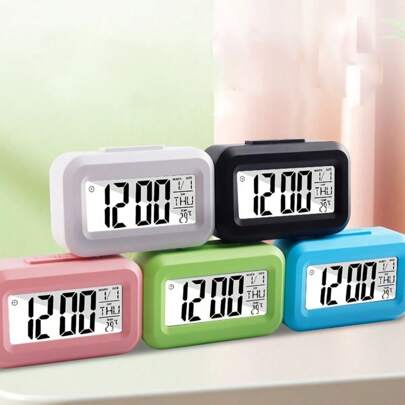 Mini Multifunctional Digital Alarm Clock With LED Display - Portable, Battery Powered Calendar, Thermometer And Timer, Suitable For Office, Bedside, Desk, Bedroom