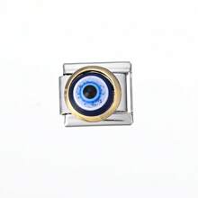 1 Peça Charm de Olho Redondo Romântico e Fashion na Moda, Elos Italianos Adequados para Fazer Pulseira de 9mm, DIY Joia para Mulheres