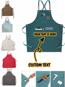 1PC Personalized Custom Name Apron, Custom Mother's Day Gift For Husband, Boyfriend, Brother, Unique Birthday Gift For Men, Funny Gift For Dad, Mom, Father's Day Gift, Personalized Ideal Gift From Daughter Son To Her, Boyfriend, Dad, Girlfriend, Family, Mom, Friend Anniversary, Valentine's Day, Birthday, Mother's Day, Children's Day, Father's Day, Graduation, Wedding, Housewarming