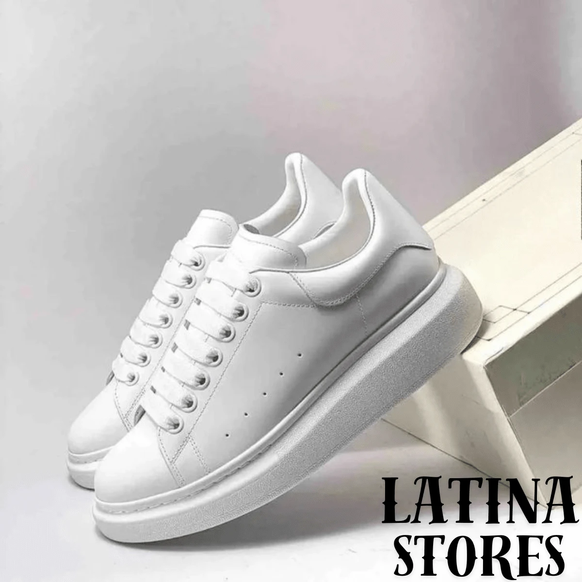 Men's Casual Sneakers In Original Basic Leather - White - View 1