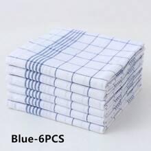 1/2/4/6/8/12 pièces Serviettes de cuisine ultra-douces, super absorbantes, à motifs carreaux et rayures, chiffons à vaisselle rouges / bleus / noirs, parfaits pour la maison et la salle à manger