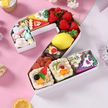 1 件 3D 数字形状水果、糖果盘、周年纪念巧克力糖果盘、水果饼干甜点盘、甜点展示架、毕业典礼、生日节日新年派对餐桌装饰、理想选择 - 彩色 - 查看 18