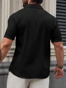 Men's Casual Versatile Solid Color Short Sleeve Shirt