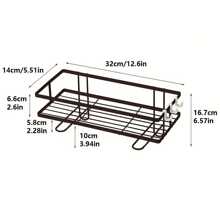 1pc Bathroom Toilet Wall Mounted Shelving Unit, No-Drill Floating Storage Rack - Multicolor - View 9