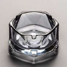 1pc Glass Ashtray, High-End Commercial/Home Decor Ashtray, Simple & Classy Smoking Tray, Fashionable &