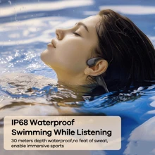 REMAX Reamx Professional Swimming Headphones, IP68 Water Resistant Wireless Earphones, Ear Hook Design, 8H Playtime, Stereo Sound With Mic, 3 In 1 Combine: With 32GB SD Card + Magnetic Cable, Earphones For Workouts & Sports, With Light Effect For Night Sport, Waterproof Earphone