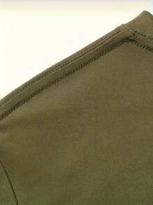 Kit de 3 camisetas Básicas casuais de manga curta e gola redonda Unissex, em tecido sólido algodão, roupas de verão - Verde Militar - Visão 8