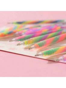 Highly Attractive Writing Greeting Card Gradient Color Spiral Pen Handbook Special Hand-Made DIY Painting Pen Student Neutral Pen 6pcs