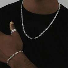 3pcs/Set Street Hip Hop Stainless Steel Men Jewelry Set, Non-Fading/Punk Fashion Men Necklace+Bracelet+Ring Set, Personalized , Perfectly Match Your Style - Multicolor - View 1