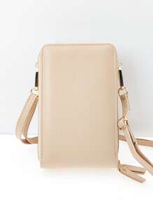 MINGYOU Women's Crossbody Bag, PU Leather, Fashion & Young, Multi-Zipper, Multi-Functional Large Capacity Phone Wallet - Apricot - View 7