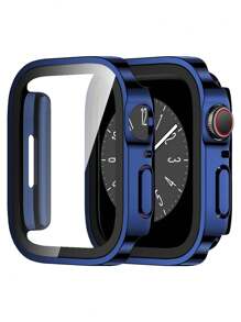 Apple Watch 表壳 40/41/42/44/45/46/49mm 男女通用，黑色/银色/玫瑰金/蓝色，硬质 PC 材质，菱形直边，二合一屏幕保护膜，防震、防刮、防尘，兼容 Apple Watch Ultra/Series 10/SE/9/8/7/6/5/4