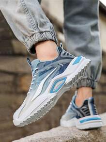 Tenis para Hombre con Estilo Streetwear: Perfectos para Entrenamiento, Trabajo Ligero Industrial, Deportes al Aire Libre como Correr, Escalar, Jugar al Tenis, Salir de Fiesta, Ir al Trabajo y Paseos Diarios - Azul - Ver 2