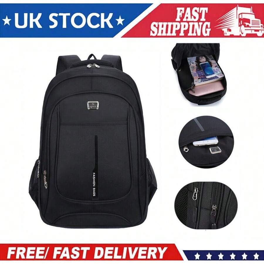NetHong Business Laptop Bag, Large Waterproof Travel Backpack Large Capacity Backpack UK - Black - View 1