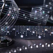 1 卷 2M 星形串灯和纸胶带、复古创意美学贴花、DIY 装饰拼贴工艺材料、节日礼物、个性化剪贴簿学校用品 - 彩色 - 查看 2