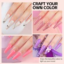 COSCELIA Gel Nail Polish Set 60 PCS 55 Colors Gel Polish Kit Base Glossy Matte Glitter Top Coat Gel Polish Pastel Glitter Pearl White Red Pink Nude Green Blue Gel Gift For Women - Màu Khỏa thân - Xem 4