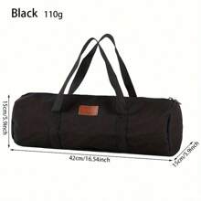 牛津布露营工具收纳袋 - 纯色运动风格圆筒行李袋，带拉链封口，普通防水，适用于帐篷钉、露营配件收纳袋，通用款