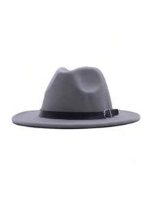 1pc Women High-End Solid Color Vintage Style Leather Belt Decor Bowler Hat, Unisex Jazz Cap Suitable For Party, Gathering, Afternoon Tea, Travel, Riding, Daily Wear - Multicolor - View 3