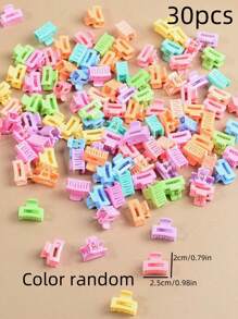 30pcs Colorful Square Shape Small Hair Clips, Cute Fashion Accessories Suitable For Everyday Use Hair Claws Claw Clips Hair Jaw Clip Hair Clamps Hair Clutch Hair Catcher Clip, Casual Fall Winter Hair Accessories For Women Bows For Vacation Outfits Woman