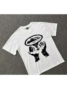 Unisex T-Shirt Ship Island Corteiz Hands Shirt 100% Cotton Premium Quality Top - 白色 - 查看 2