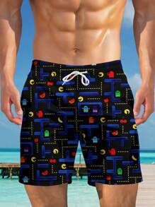 Men's Summer Hawaiian 3D Print Casual Beach Shorts - Quick Dry, Drawstring Waist, Perfect For Outdoor Activity