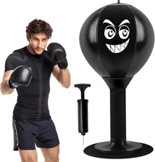 Punching Ball Table, Funpunch Rage Bag Desk Punch Bag Tool Mini Boxing Xmas Gift - Black - View 1