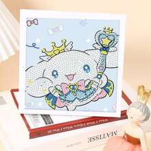 Sanrio 1 szt. Sanrio Cinnamoroll Diamentowy Zestaw Malarski DIY Z Ramą, Ręcznie Robione Diamentowe Rzemiosło Artystyczne, Prezent