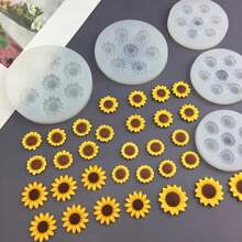 1PC 向日葵硅胶模具 DIY 工艺珠宝铸造工具香薰蜡烛制作、鞋饰艺术用品手工皂硅胶模具滴树脂模具石膏树脂滴胶制作工具家居装饰吊坠模具婚礼礼物家居装饰和手工礼品复杂花卉设计 - 白色 - 查看 2