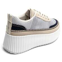 Women's Urban Lace-Up Platform Sneakers - Blue - View 4