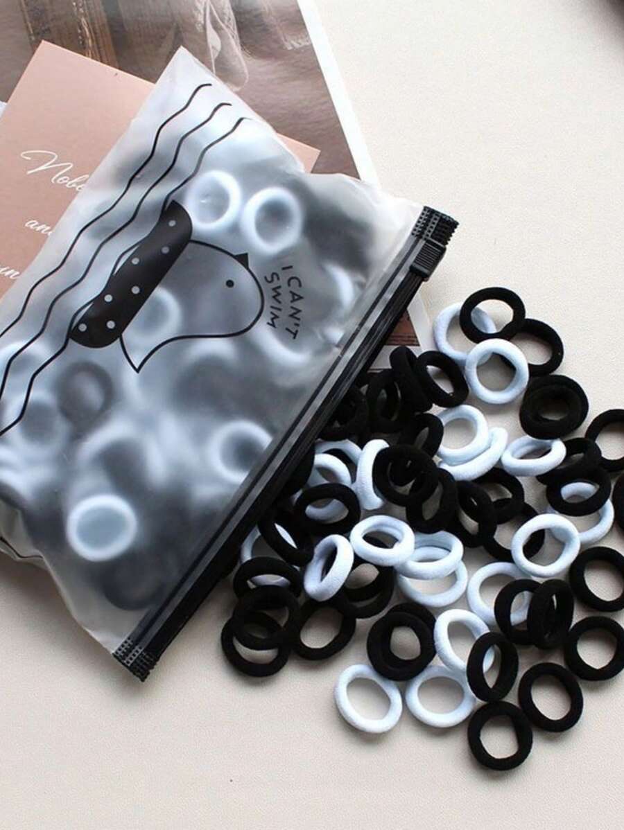 100 chiếc/gói Dây buộc tóc nữ màu trơn, không gây hư tổn, mềm mại và nhỏ gọn, độ đàn hồi cao, dây buộc tóc cơ bản, phù hợp cho kiểu tóc đuôi ngựa hàng ngày, dây buộc tóc, phụ kiện tóc, phụ kiện đội đầu, trang phục thể thao, chạy bộ.