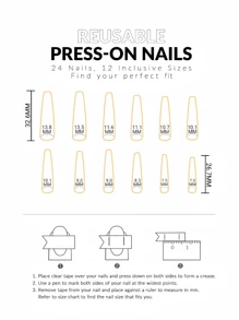 Mid-Length Ballet Style Nail Wraps, Fashionable New Year Design, Popular Spring/Summer Fashion Nail Stickers, Colorful Floral & Butterfly Pattern Detachable 24pcs Nail Art Decals, Summer Nail Stickers